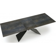 Stół rozkładany ceramiczny Luciano 180-230x90cm niebiesko-czarny marmur / czarny Halmar