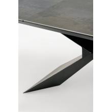 Stół rozkładany ceramiczny Luciano 180-230x90cm niebiesko-czarny marmur / czarny Halmar
