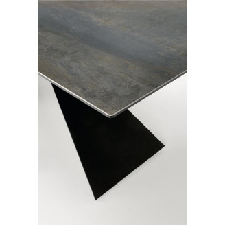 Stół rozkładany ceramiczny Luciano 180-230x90cm niebiesko-czarny marmur / czarny Halmar