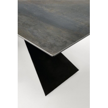 Stół rozkładany ceramiczny Luciano 180-230x90cm niebiesko-czarny marmur / czarny Halmar