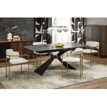 Stół rozkładany ceramiczny Luciano 180-230x90cm niebiesko-czarny marmur / czarny Halmar