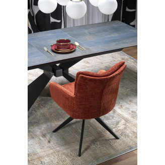 Stół rozkładany ceramiczny Luciano 180-230x90cm niebiesko-czarny marmur / czarny Halmar