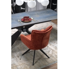 Stół rozkładany ceramiczny Luciano 180-230x90cm niebiesko-czarny marmur / czarny Halmar