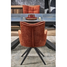 Stół rozkładany ceramiczny Luciano 180-230x90cm niebiesko-czarny marmur / czarny Halmar