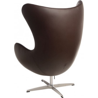 Designerski Fotel obrotowy Jajo ciemno brązowa skóra Premium D2.Design do salonu i sypialni.