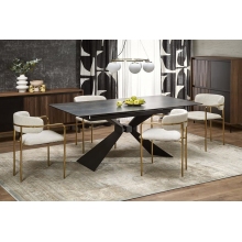 Stół rozkładany ceramiczny Luciano 180-230x90cm niebiesko-czarny marmur / czarny Halmar