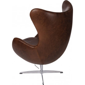Designerski Fotel obrotowy Jajo ciemno brązowy vintage Premium D2.Design do salonu i sypialni. 2