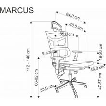 Fotel do biurka z regulowanymi podłokietnikami i zagłówkiem Marcus czarny Halmar