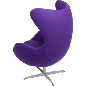 Designerski Fotel obrotowy Jajo fioletowy kaszmir Premium D2.Design do salonu i sypialni. 2
