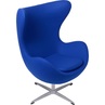 Designerski Fotel obrotowy Jajo ciemno niebieski kaszmir Premium D2.Design do salonu i sypialni.
