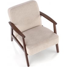 Fotel tapicerowany prl / vintage Milano orzech / beż Castel 15 Halmar