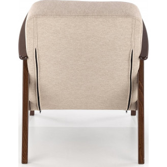 Fotel tapicerowany prl / vintage Milano orzech / beż Castel 15 Halmar
