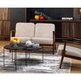 Sofa 2 osobowa prl / vintage Milano 120cm orzech / beż Castel 15 Halmar 2