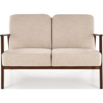 Sofa 2 osobowa prl / vintage Milano 120cm orzech / beż Castel 15 Halmar