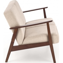 Sofa 2 osobowa prl / vintage Milano 120cm orzech / beż Castel 15 Halmar