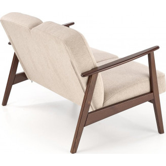 Sofa 2 osobowa prl / vintage Milano 120cm orzech / beż Castel 15 Halmar