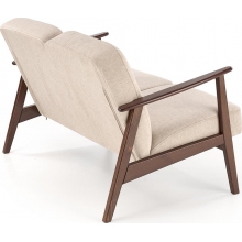 Sofa 2 osobowa prl / vintage Milano 120cm orzech / beż Castel 15 Halmar