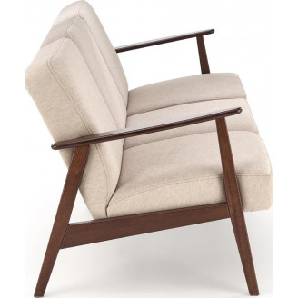 Sofa 3 osobowa prl / vintage Milano 175cm orzech / beż Castel 15 Halmar