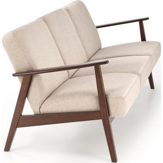 Sofa 3 osobowa prl / vintage Milano 175cm orzech / beż Castel 15 Halmar
