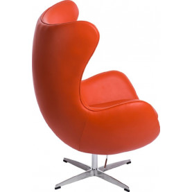 Designerski Fotel obrotowy Jajo pomarańczowa skóra Premium D2.Design do salonu i sypialni. 2