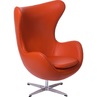 Designerski Fotel obrotowy Jajo pomarańczowa skóra Premium D2.Design do salonu i sypialni.