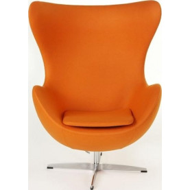 Designerski Fotel obrotowy Jajo pomarańczowy kaszmir Premium D2.Design do salonu i sypialni. 2