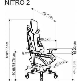 Fotel komputerowy z regulacją Nitro II czerwony / czarny Halmar
