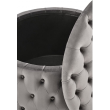 Pufa pikowana ze schowkiem Nunez 70cm popiel Halmar