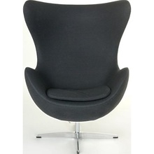 Designerski Fotel obrotowy Jajo ciemno szary kaszmir Premium D2.Design do salonu i sypialni.