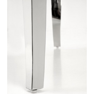 Stół szklany okrągły Reginald 120cm biały marmur / srebrny Halmar