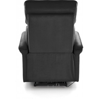 Fotel rozkładany elektrycznie z usb Semir Velvet czarny Halmar