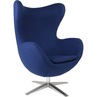 Designerski Fotel obrotowy Jajo szeroki wełna niebieska D2.Design do salonu i sypialni.