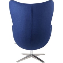 Designerski Fotel obrotowy Jajo szeroki wełna niebieska D2.Design do salonu i sypialni.