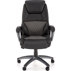 Fotel gabinetowy z ekoskóry Steven czarny / popielaty Halmar 2