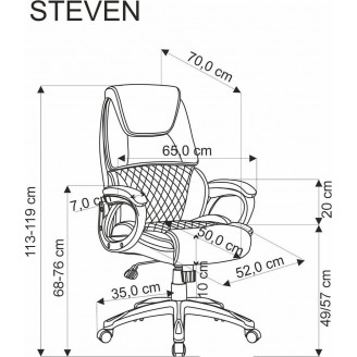 Fotel gabinetowy z ekoskóry Steven czarny / popielaty Halmar