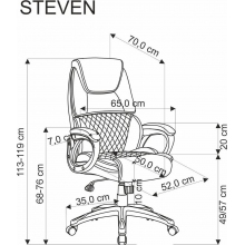 Fotel gabinetowy z ekoskóry Steven czarny / popielaty Halmar