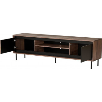Szafka rtv na nóżkach Swing 180x40cm orzechowy/czarny Halmar