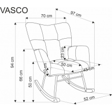 Fotel bujany pikowany Vasco beżowy Halmar