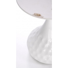 Stolik boczny okrągły Verde 40cm biały marmur / biały Halmar