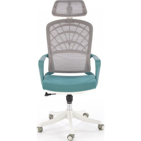 Fotel biurowy z zagłówkiem Vesuvio II turkusowy / biały Halmar 2