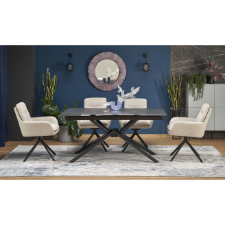Stół rozkładany Vitorino 160x90cm czarny marmur / czarny Halmar