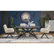 Stół rozkładany Vitorino 160x90cm czarny marmur / czarny Halmar
