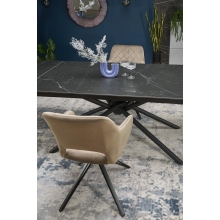Stół rozkładany Vitorino 160x90cm czarny marmur / czarny Halmar