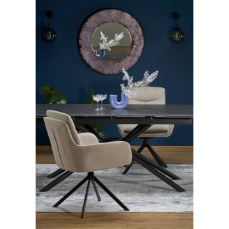 Stół rozkładany Vitorino 160x90cm czarny marmur / czarny Halmar