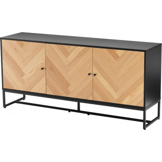 Komoda z frontem w jodełkę Clar 160x40cm dąb / czarny Intesi