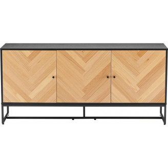 Komoda z frontem w jodełkę Clar 160x40cm dąb / czarny Intesi