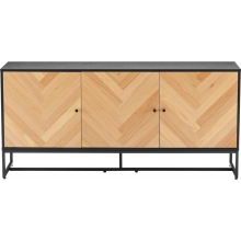 Komoda z frontem w jodełkę Clar 160x40cm dąb / czarny Intesi