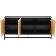 Komoda z frontem w jodełkę Clar 160x40cm dąb / czarny Intesi