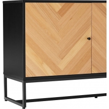 Komoda z frontem w jodełkę Clar 160x40cm dąb / czarny Intesi