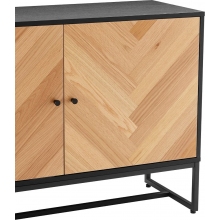 Komoda z frontem w jodełkę Clar 160x40cm dąb / czarny Intesi